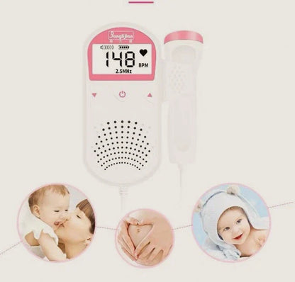 Wireless Fetal Doppler Heart Rate Monitor for Tracking Baby's Heartbeat During Pregnancy