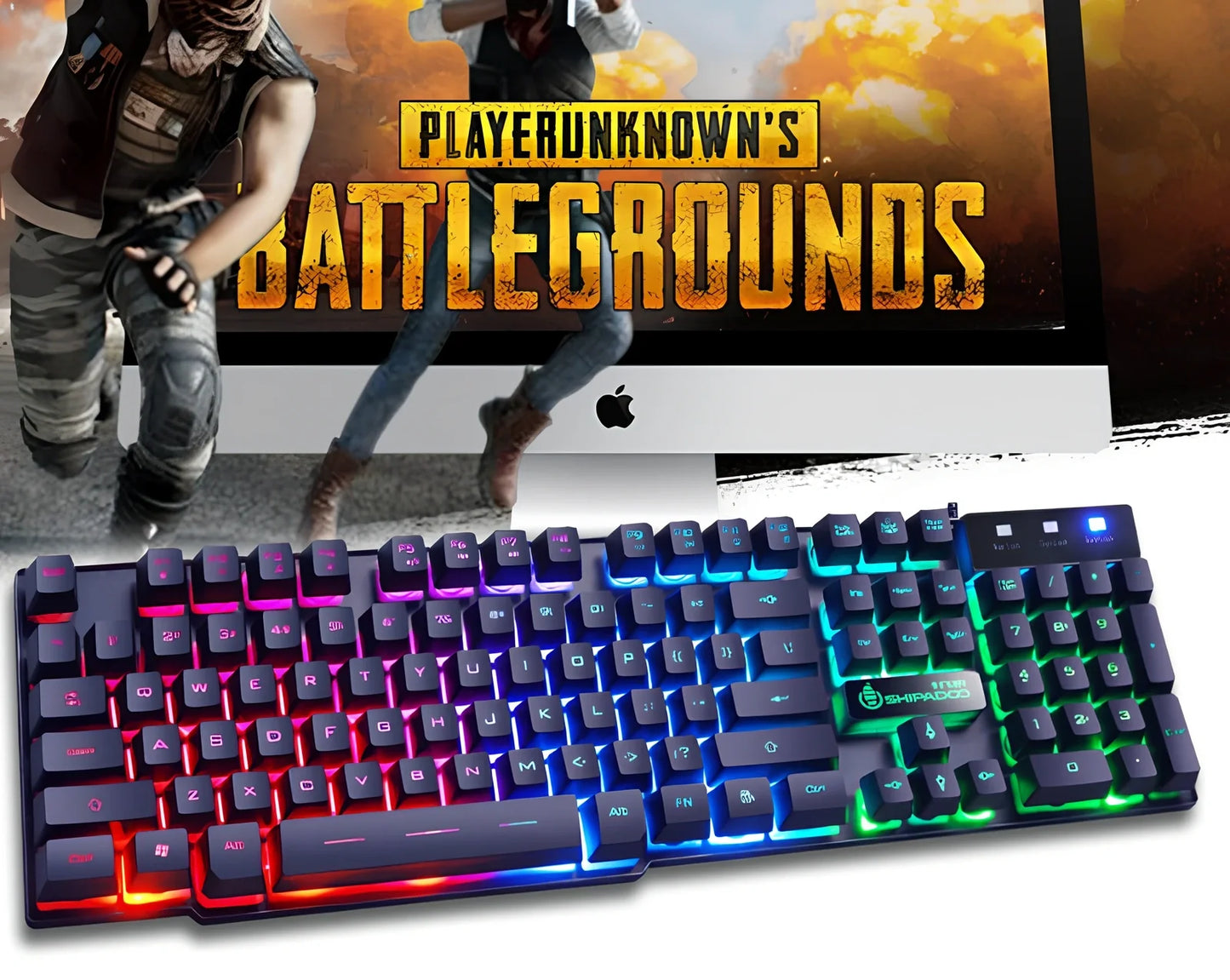 Wired gaming keyboard and mouse combo with USB connectivity and 1000dpi optical resolution