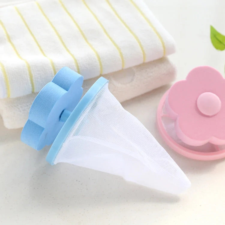 Float Filter for Washing Machine Hair Remover with flower design in various colours