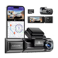 M550 dash cam with 3-inch screen mounted on car windscreen next to rear-view mirror.