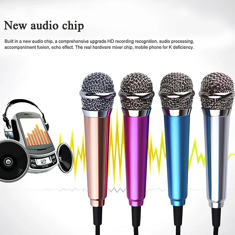 Blue omnidirectional headset microphone with 145m cable for mobile phone recording, wired single unit