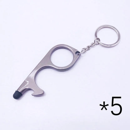 Alloy protective door opener keychain in various colours, 7.9cm in size