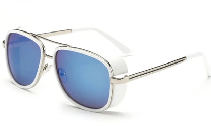 Stylish anti-glare driving sunglasses with retro-inspired design and durable metal and plastic frames