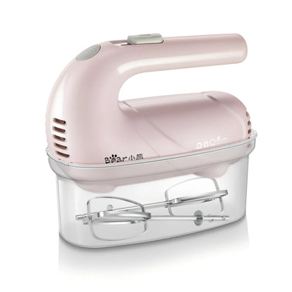 Pink Winnie electric whisk with 150W power and storage box for egg whipping