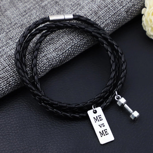 PU Rope Bracelet with 3-lap woven design in blue