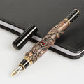Oriental Dragon Fountain Pen metal shell iridium nib rotating ink absorption ancient silver colour