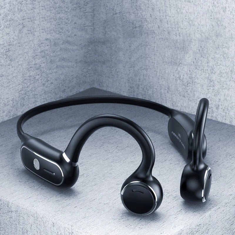 Air Conduction Touch Bluetooth Wireless Earphone in black and white with open-ear design