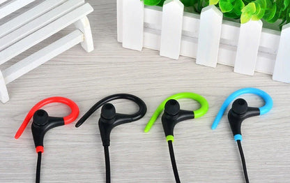 BT-01 Big Horn Sports Bluetooth Earbuds in black, red, green, and blue