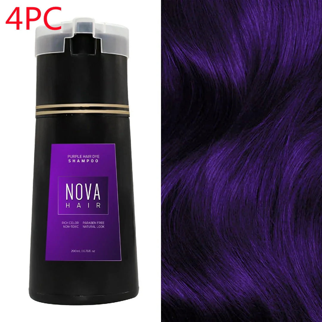3-in-1 hair dye shampoo for fast white to black transformation with natural ingredients