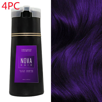 3-in-1 hair dye shampoo for fast white to black transformation with natural ingredients