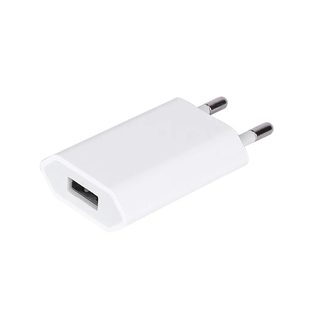USB travel charger and charging cable bundle for Apple iPhone and iPad devices