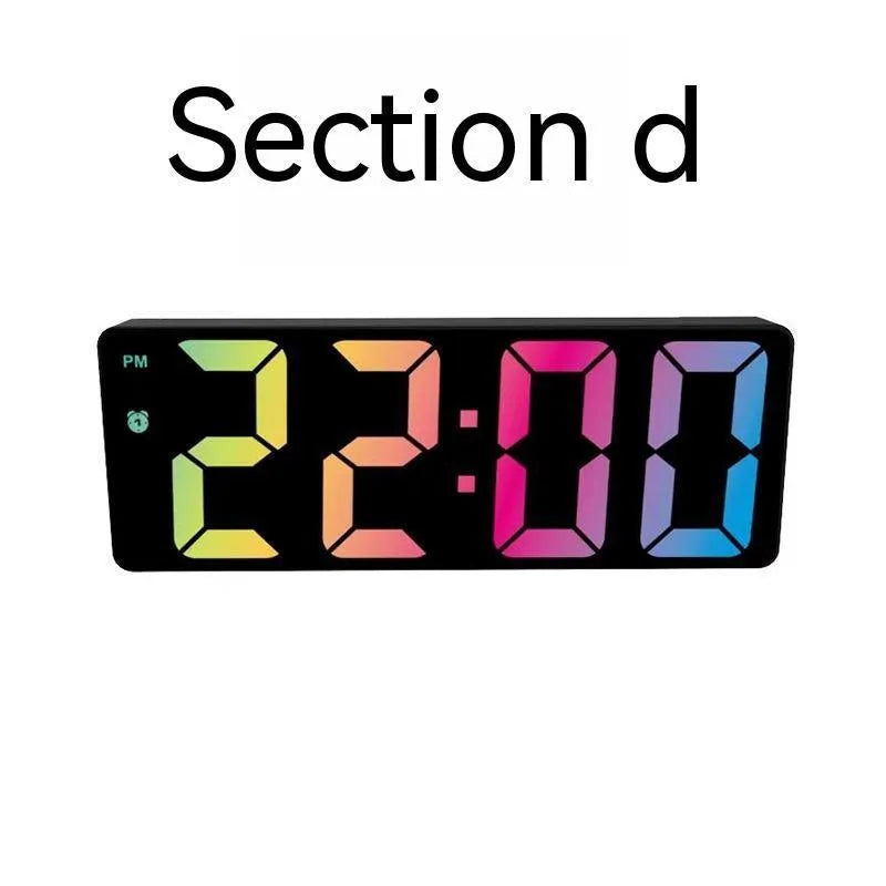 Big screen and font electronic bedside clock with 10mm thick plastic shell in modern simplicity, black or white colour options