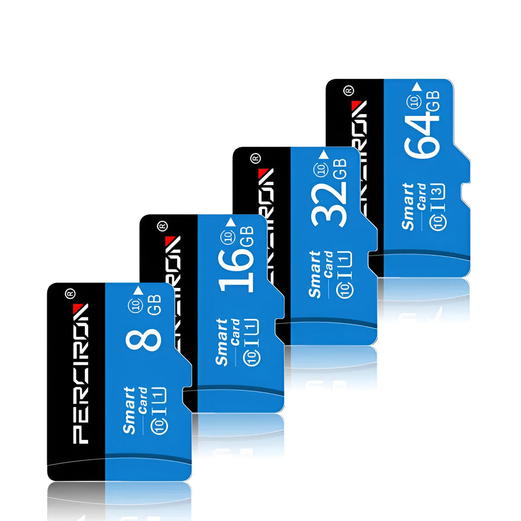 High speed memory card for dash cam recording, 16GB to 128GB capacity, black casing