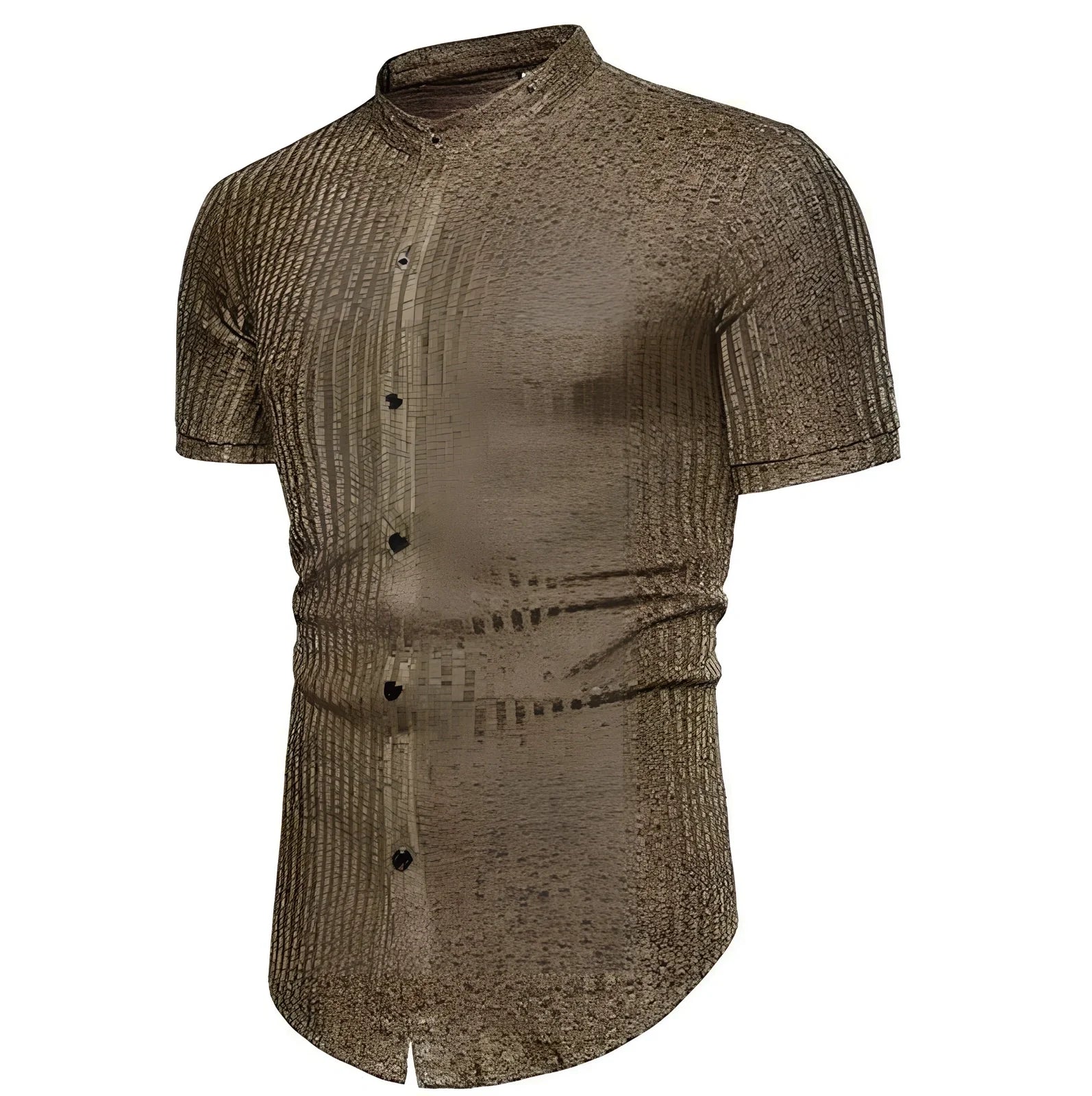 Casual short sleeve shirt in black, brown or gray, sizes L to 3XL with 20cm sleeves and 50-65cm chest fit