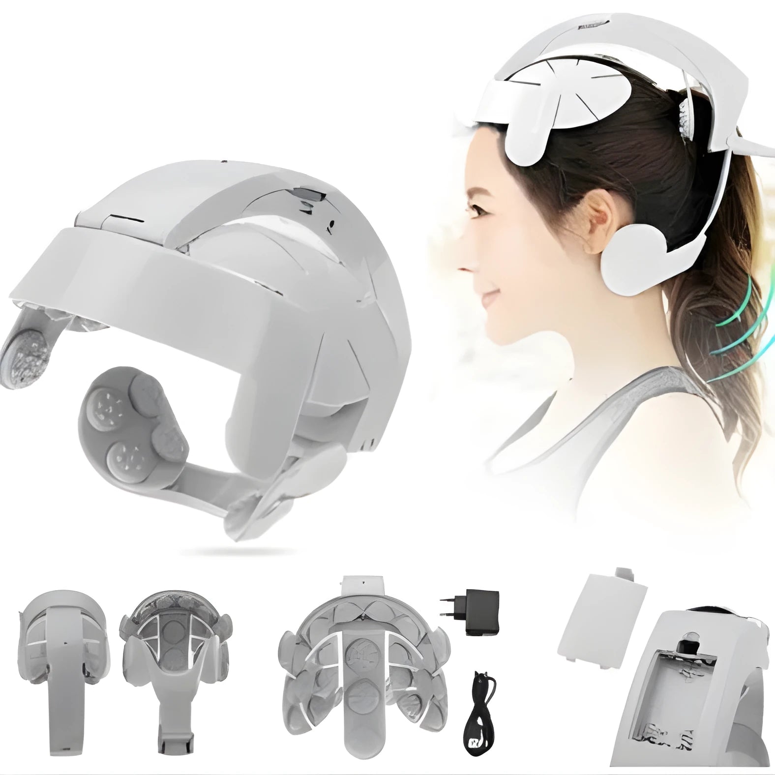 Multifunctional electric head massager with vibration massage and adjustable intensity for home relaxation