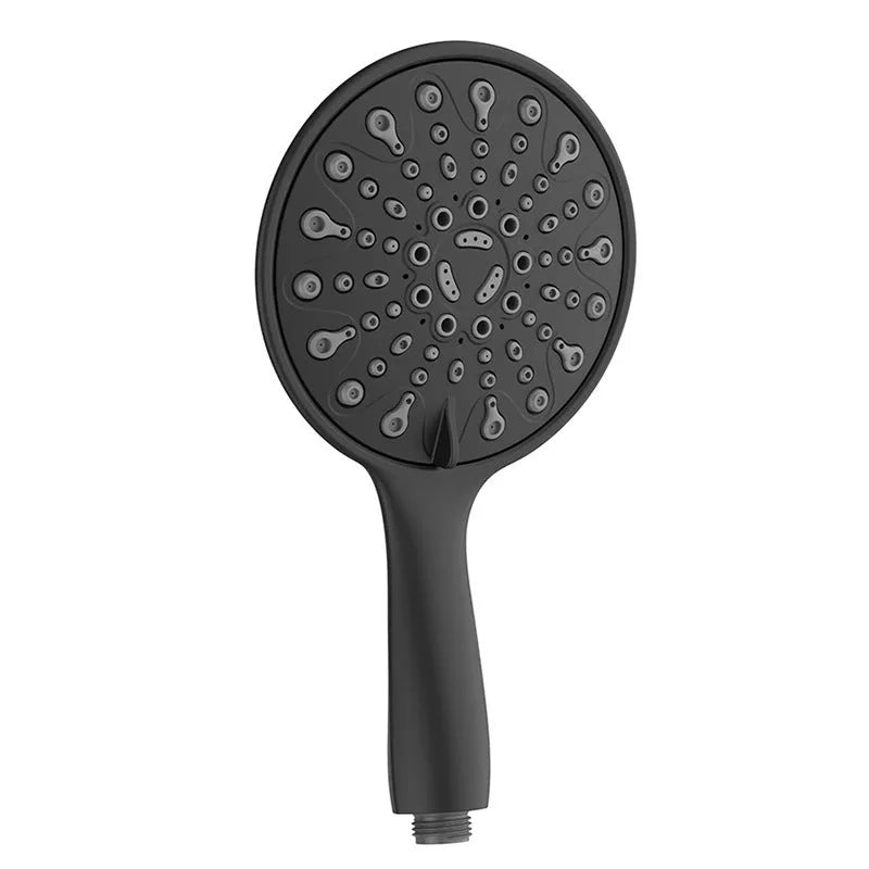 6-inch six-function handheld shower head with electroplated finish showing spray modes