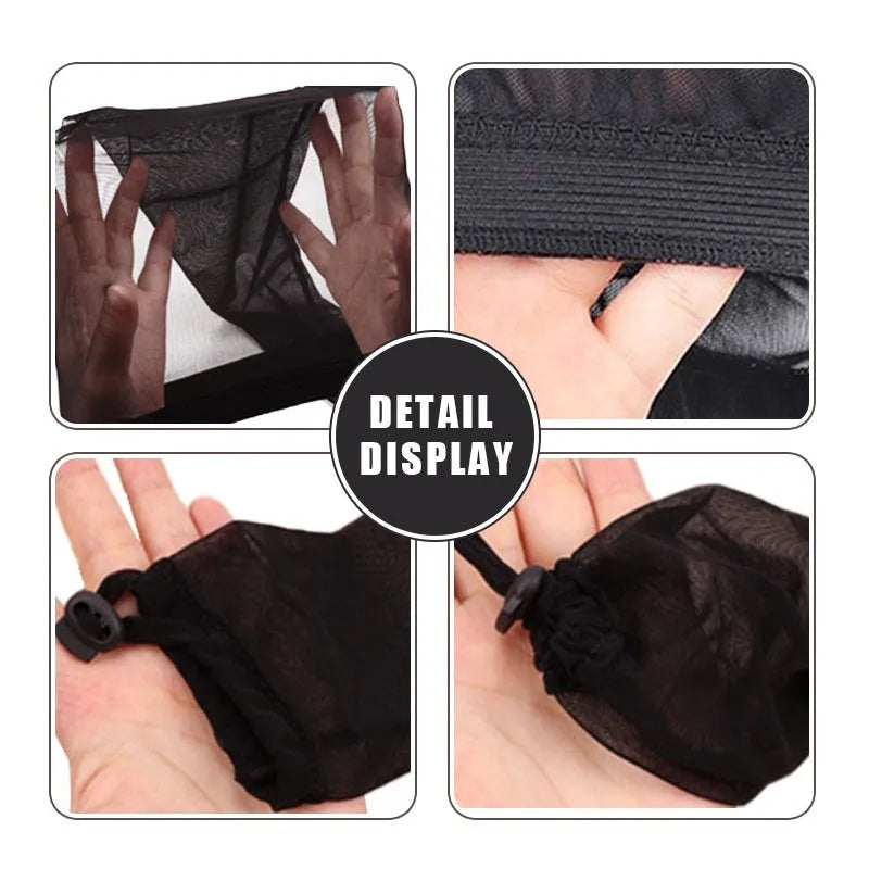 Ladies wig net mesh cap in various colours with breathable oversleeve construction