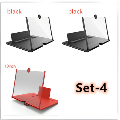 12-inch foldable mobile phone screen magnifier with 3-4x magnification in black colour