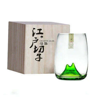Handcrafted Cherry Blossoms Glass Cup in lead-free crystal for whisky lovers