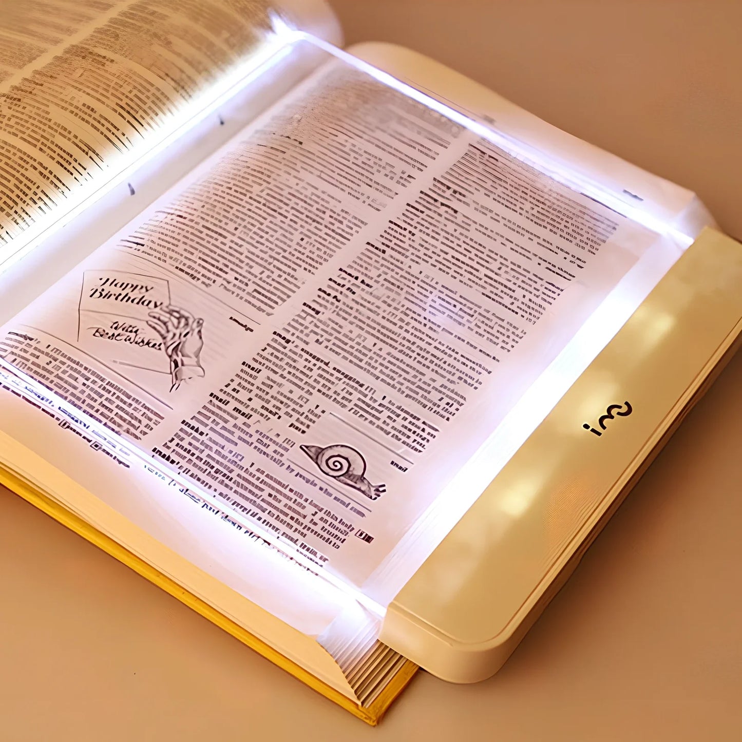 Compact dimmable LED book lamp in black with 17.6x17.8 cm panel for eye-safe night reading