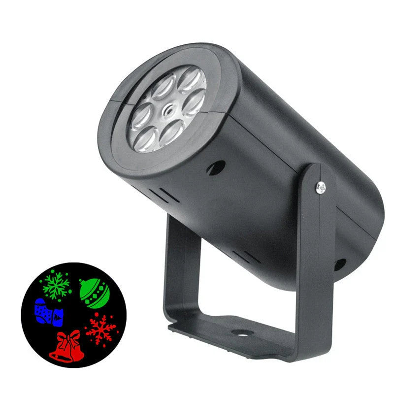 Christmas LED Laser Projector with colourful rotating patterns for festive decorations