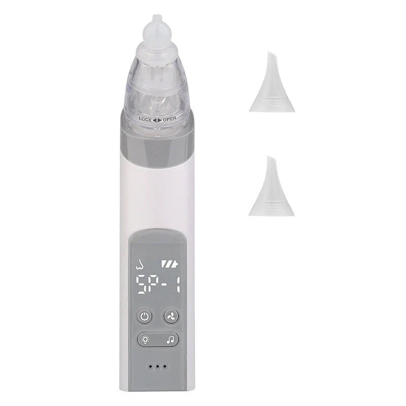 Adjustable Electric Nasal Aspirator with Blackhead Remover, 9 Suction Levels, Soothing Lights and Music, Digital Display