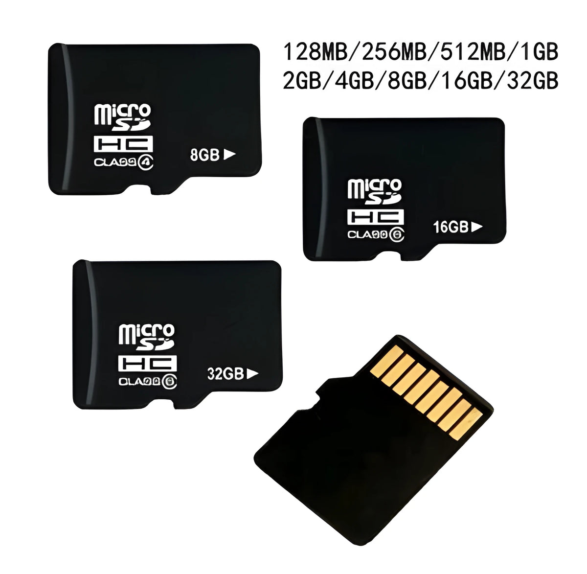 Black TF memory card with Class 10 100MB/s speed and write protection switch