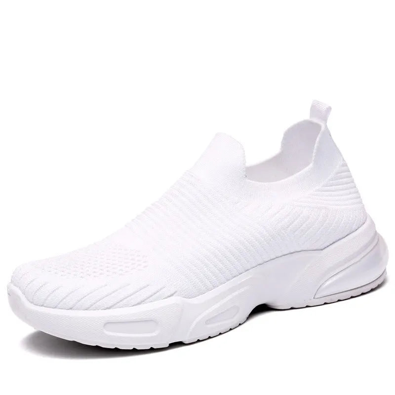 Slip-on breathable sock shoe in a low-top design with a mesh upper and PVC sole.