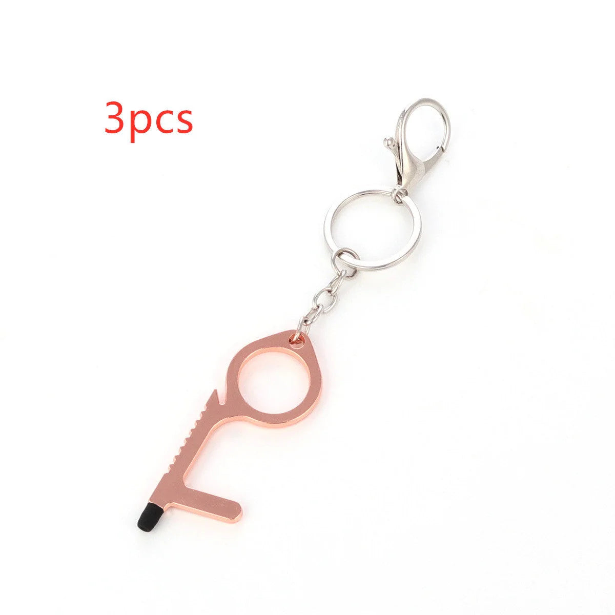 Alloy protective door opener keychain in various colours, 7.9cm in size