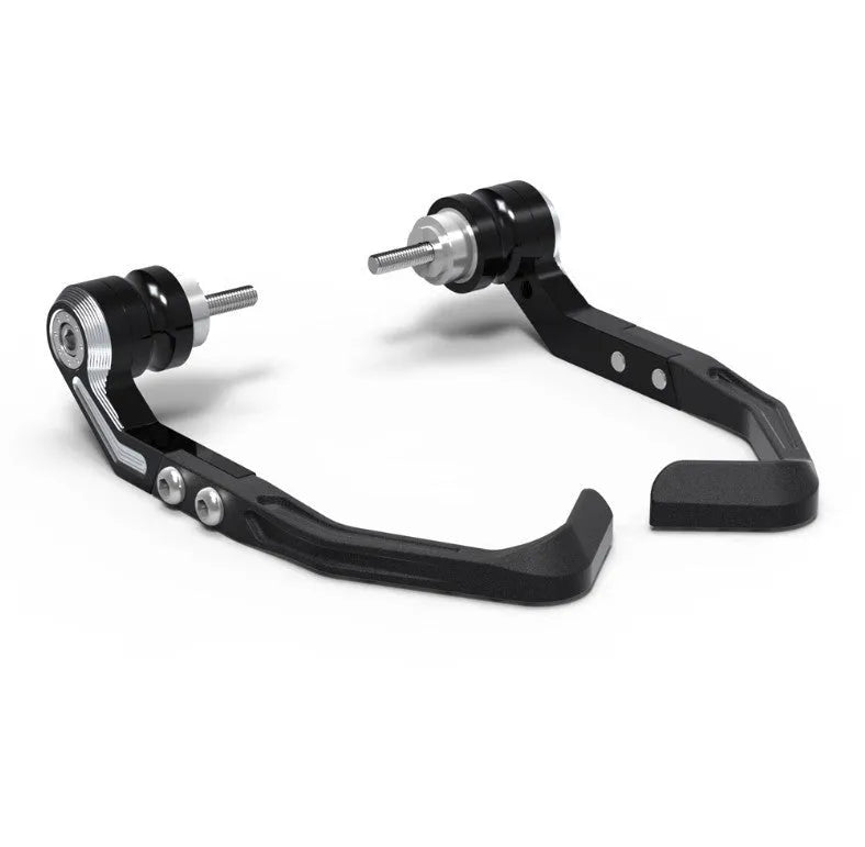 CNC machined black and grey bow protection pads for Honda CBR650 motorcycle brake horn guard.