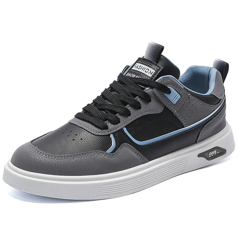 Men's low-top canvas sneakers in black with mesh lining and leather stitching detail.