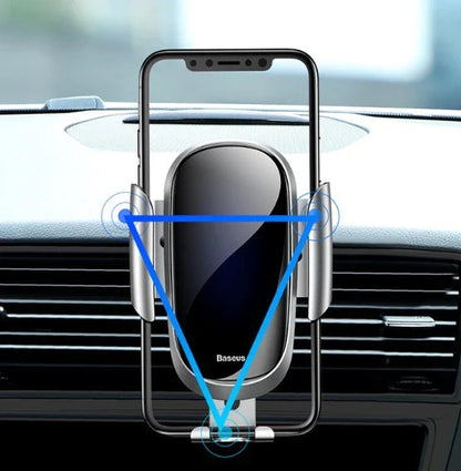 Universal smart car bracket in blue, silvery, and black options for secure smartphone mounting