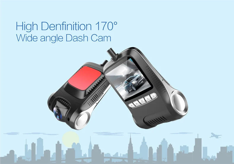 FHD1080P night vision dash cam with wide-angle lens and 32G TF card support