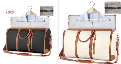 Spacious Travel Duffle Bag: Versatile Women's Handbag with Foldable Suit Compartment and Waterproof Design