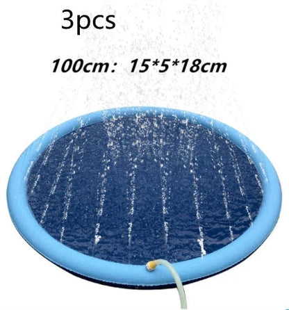 Refreshing splash pad for outdoor water play, suitable for kids and pets, with non-slip surface and compact, portable design.