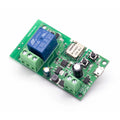 Self-locking interlock WiFi relay module with USB port and compact rectangular design
