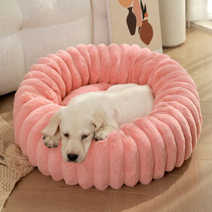 Round plush pet kennel for dogs in various colours and sizes