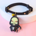 Halloween dog collar decoration with luminous cartoon pattern in adjustable polyester construction