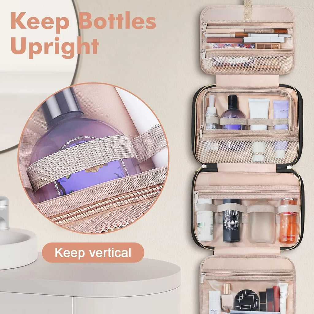 Portable travel storage bag for cosmetics organisation in multiple colour options