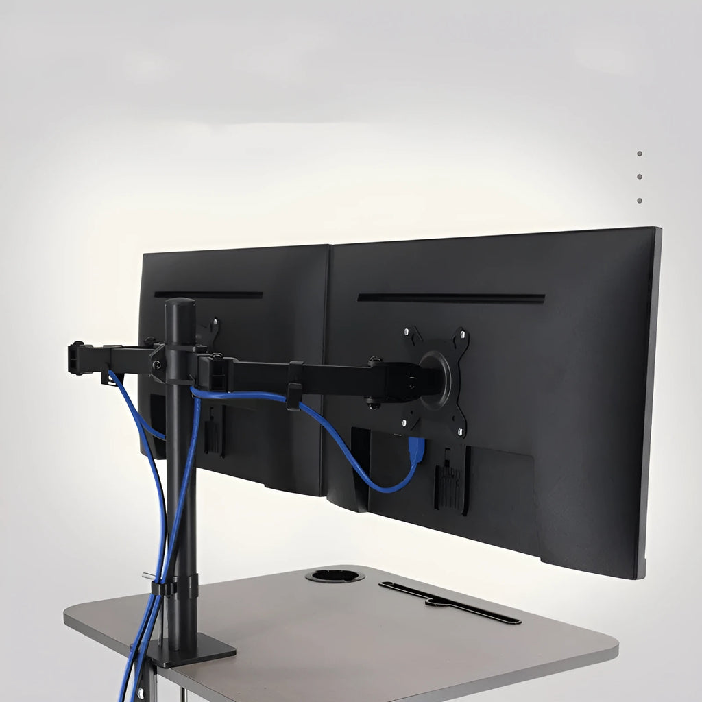 Computer monitor lifting rotating display bracket for 13-32 inch screens with VESA mount