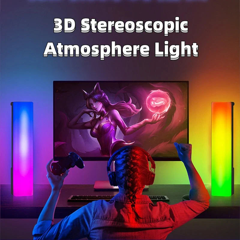 Immersive RGB lighting table lamp with vibrant, music-activated ambiance for PC gaming and home entertainment