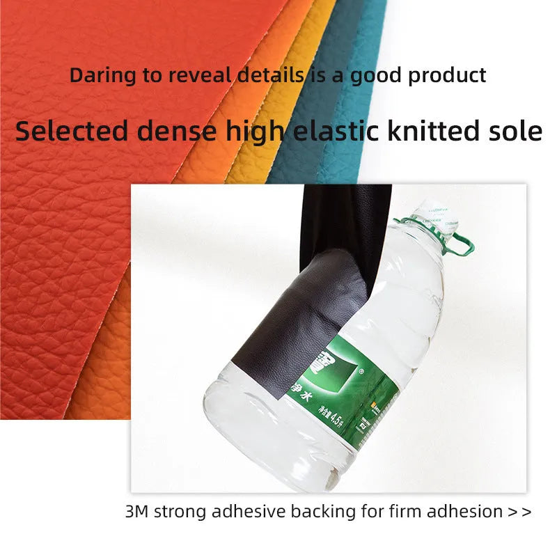 Self adhesive PU leather repair sticker in rose gold colour, 1.00mm thick, 120cm wide, for sofa and car seat use