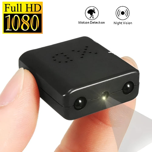 1080P Full HD mini camera with IR-CUT night vision motion detection black