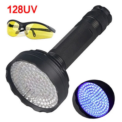 Violet fluorescent agent detection flashlight with aluminum alloy body and 5W LED