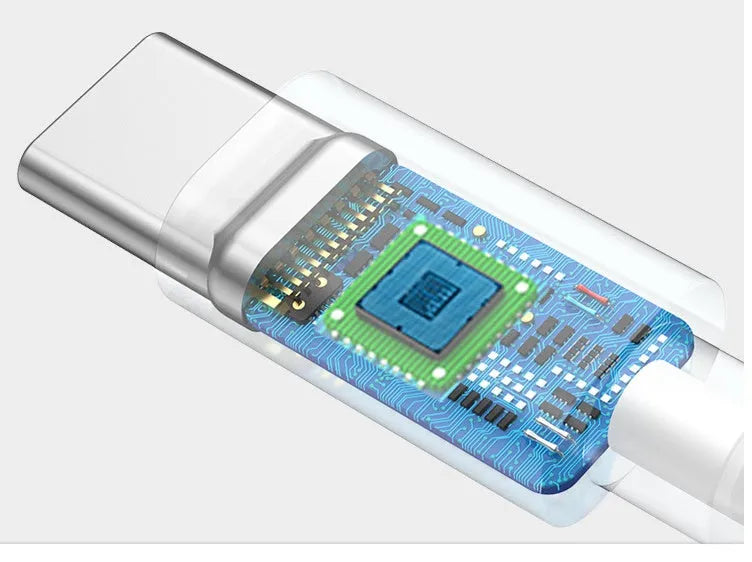 White Type-C digital audio adapter cable for Xiaomi, Samsung, and Huawei smartphones with bare wire output