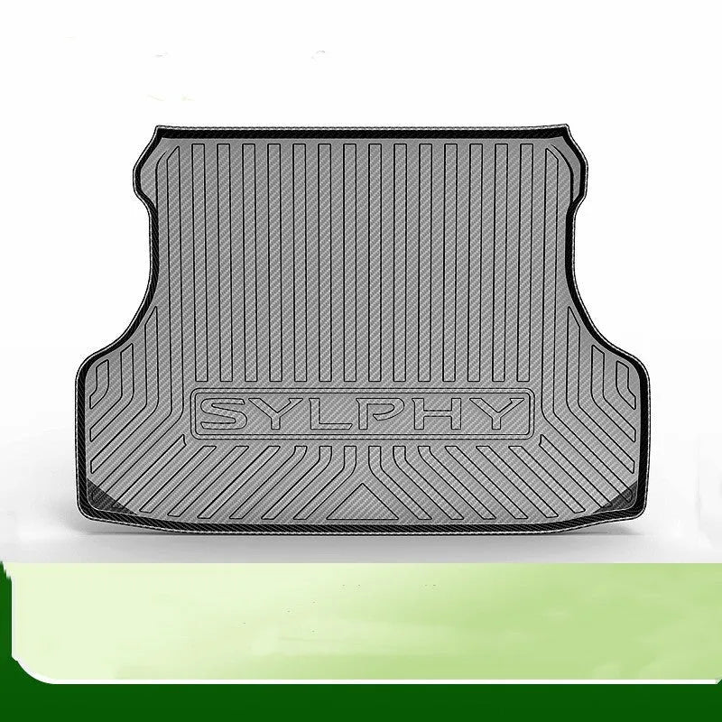 Black carbon fibre pattern TPE car boot liner protector for vehicle trunk floor protection