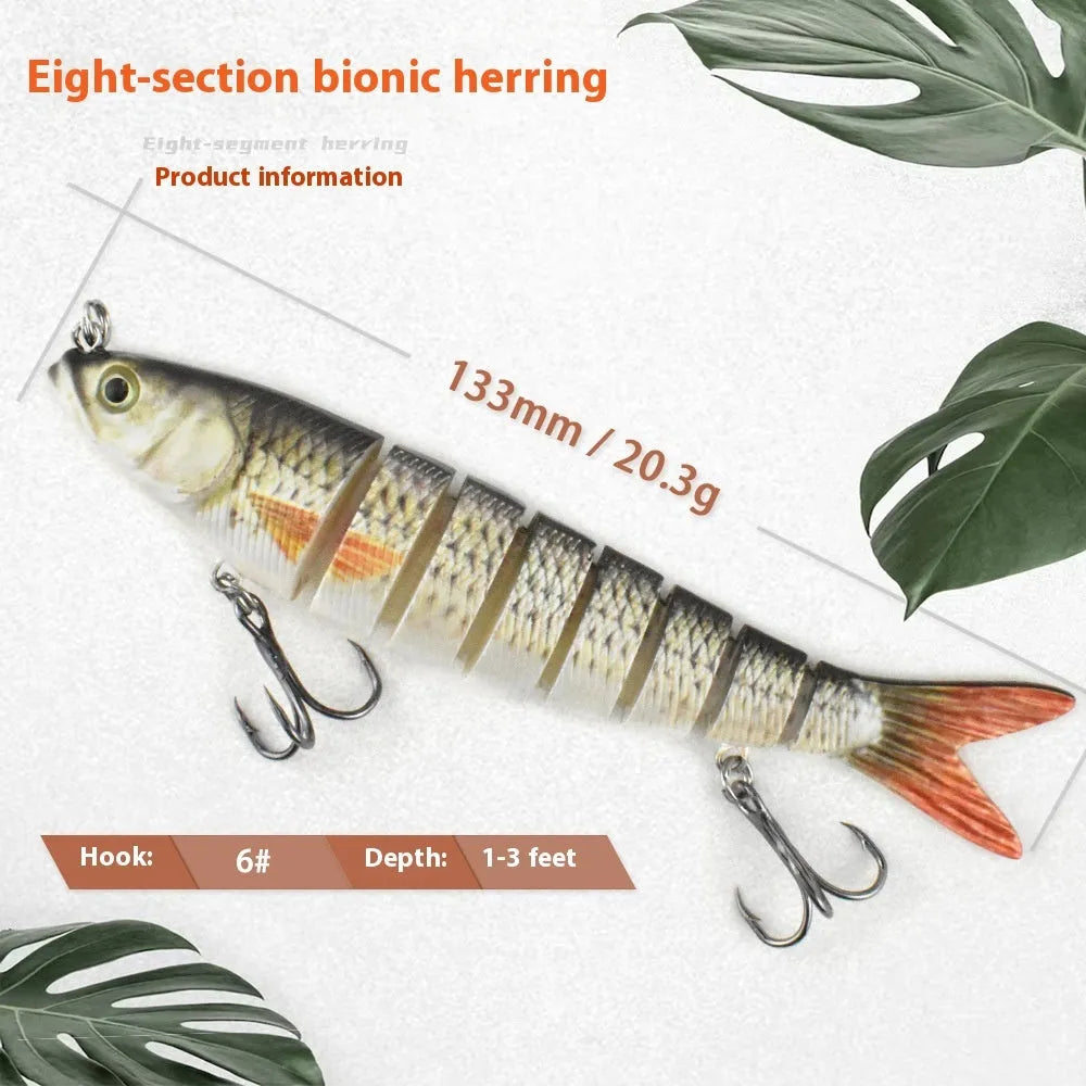 Large bionic hard plastic fishing bait measuring 133mm, shown in one of 11 available colour options.