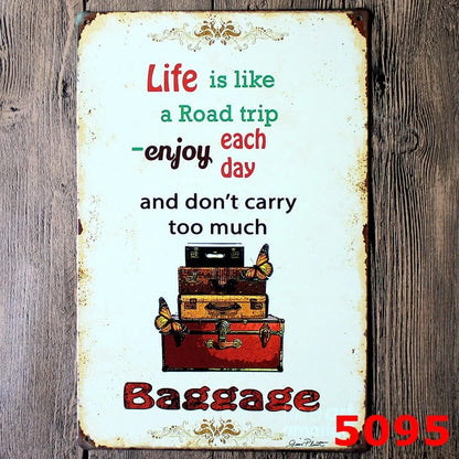 Retro tin decorative painting for living room wall decor