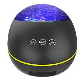 Coversage ocean wave projector LED night light with Bluetooth speaker, remote control, black, USB powered, 2.5-3m projection