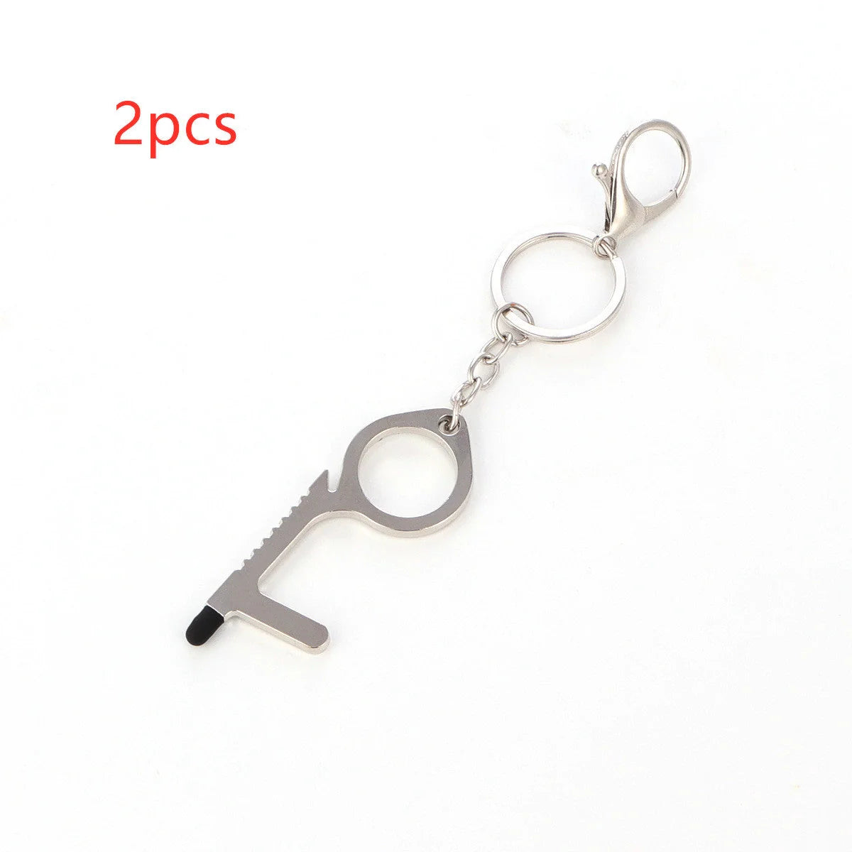Alloy protective door opener keychain in various colours, 7.9cm in size